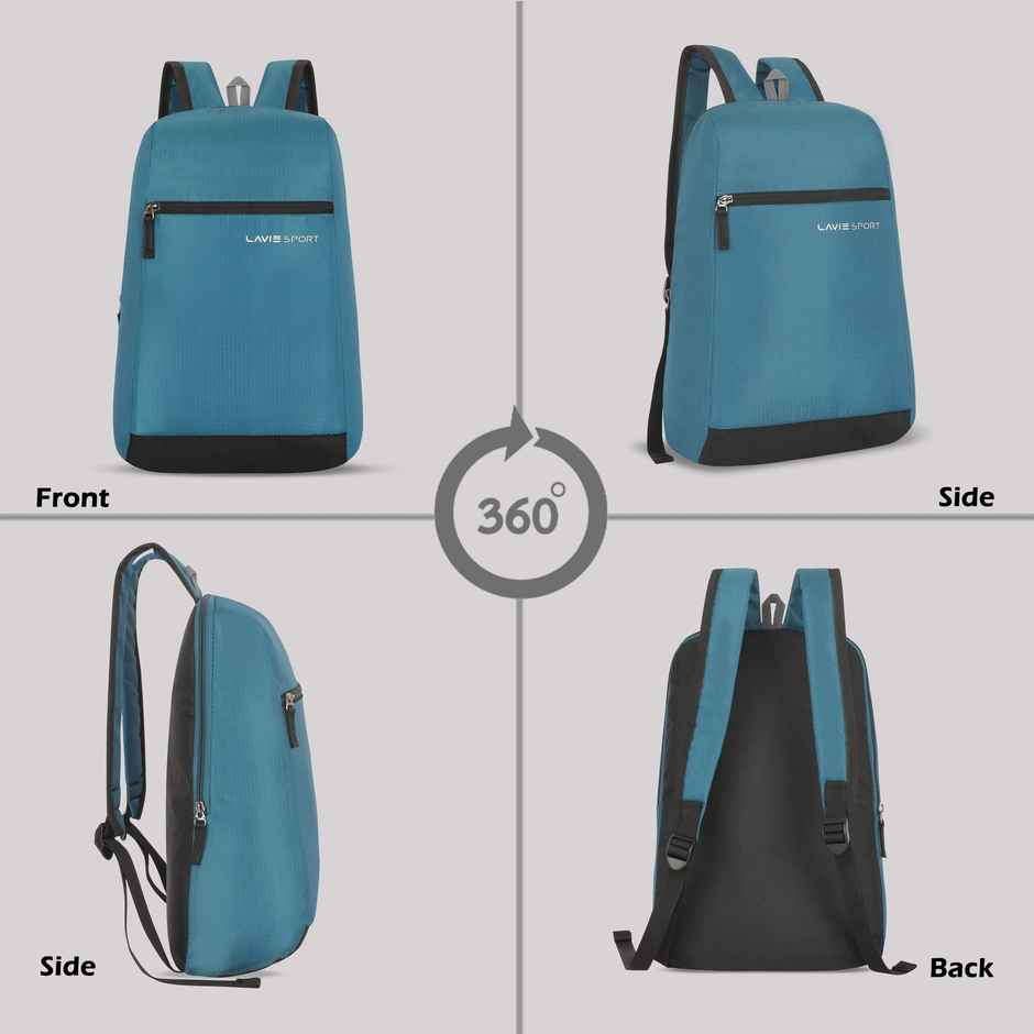 Lavie Sport Unisex Solid Polyester Top Handle Casual Backpack | Crystal Teal | S (25 x 12 x 37 cm)