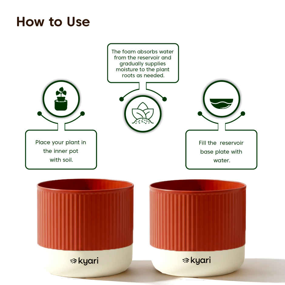 Kyari Self Watering Red Mylo Pot | Indoor Plant Planter