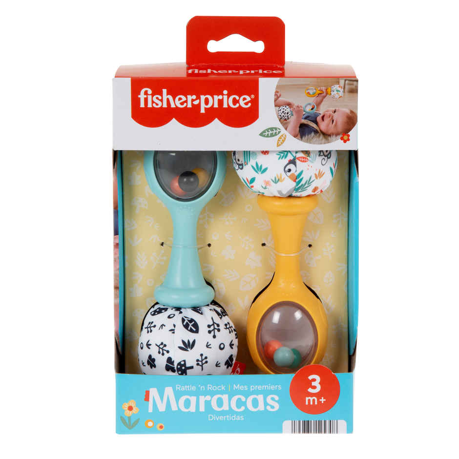 Fisher Price Baby Rattle n Rock Maracas Toys for Infants 3above Months High Contrast