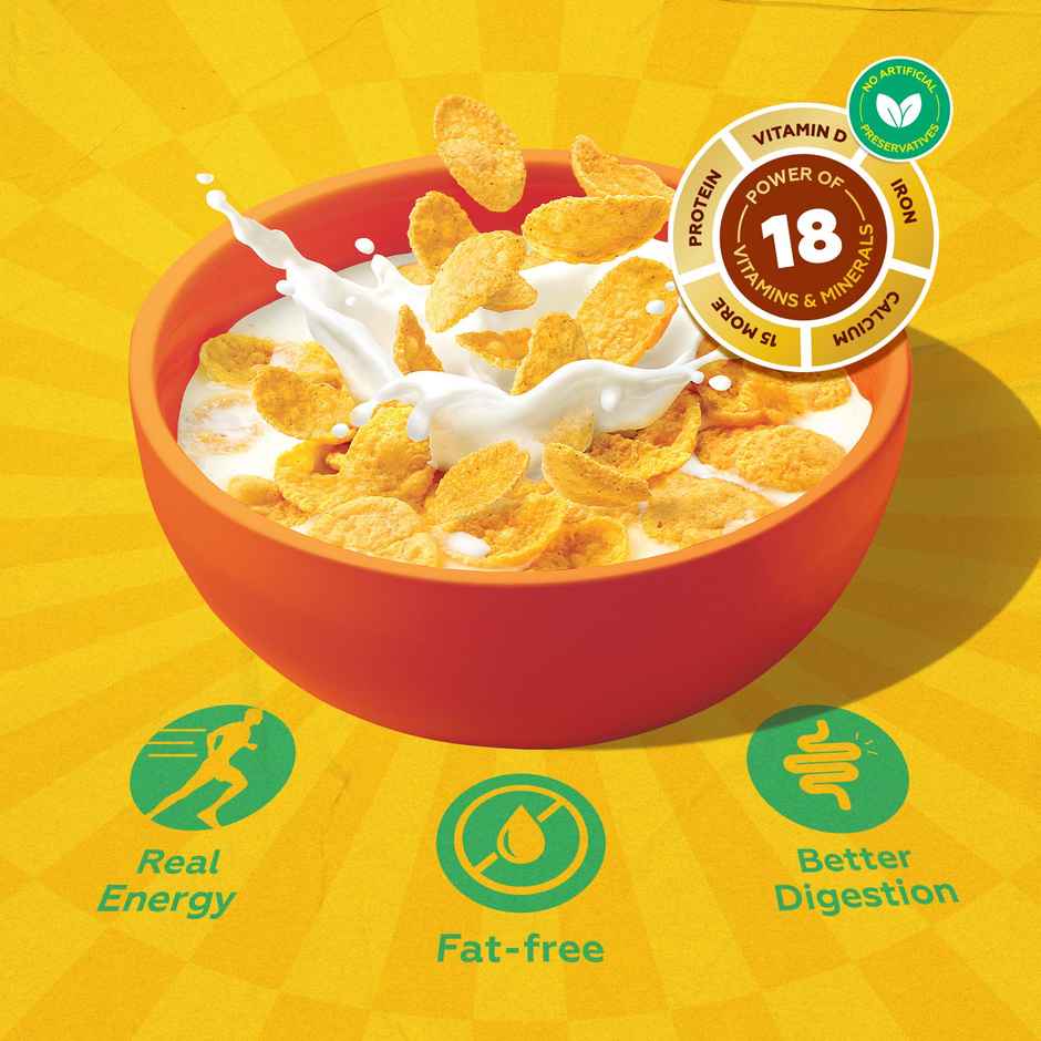 Yoga Bar Cornflakes Original Crunchy Breakfast cereals with Probiotics, High Fibre Pouch