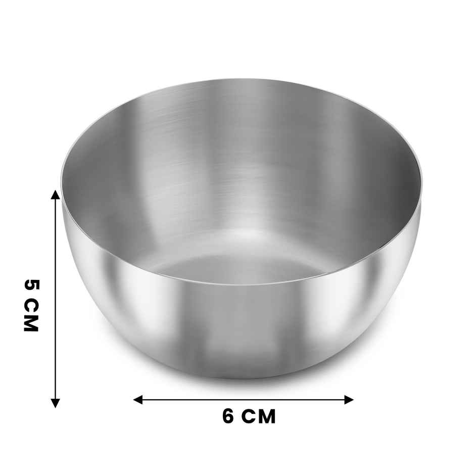 Limetro Steel 4 Pcs Steel Chikoo Bowls | Diameter - 10.5 cm | Capacity - 300 ml