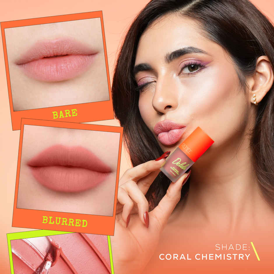 RENEE Delulu Blurring Matte Liquid Lipstick With Jojoba Oil & Rosehip Oil Coral Chemistry