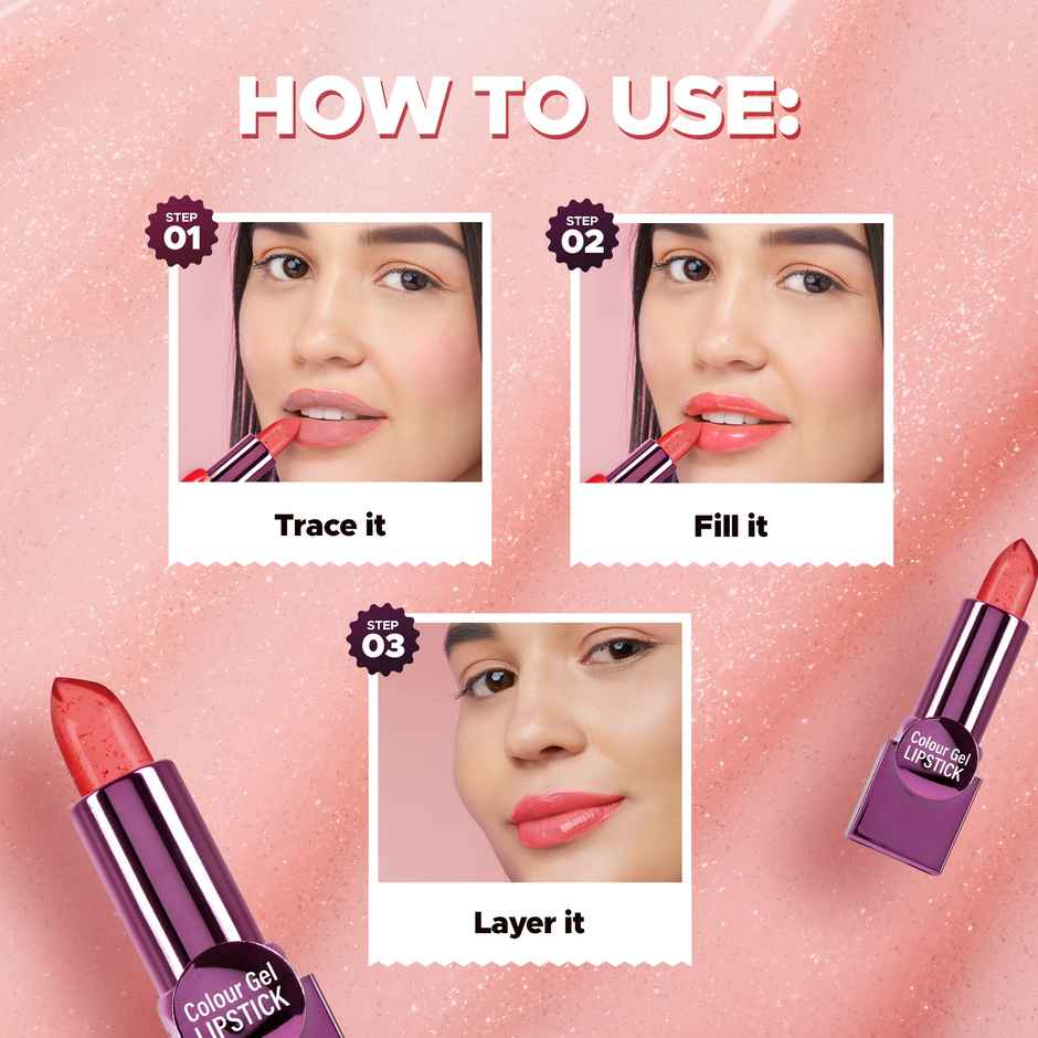 Hilary Rhoda Colour Gel Lipstick | Super Hydrating | Soft Formulation for Delicate Lips | Shade-3