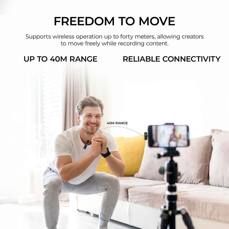 Digitek DWM 010 Wireless Microphone | Type C | 40m Range | 7 Hrs Battery