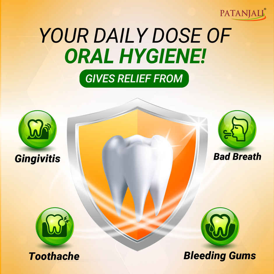 Patanjali Dant Kanti Natural Toothpaste - Herbal Oral Care, Fights Cavities and Germs