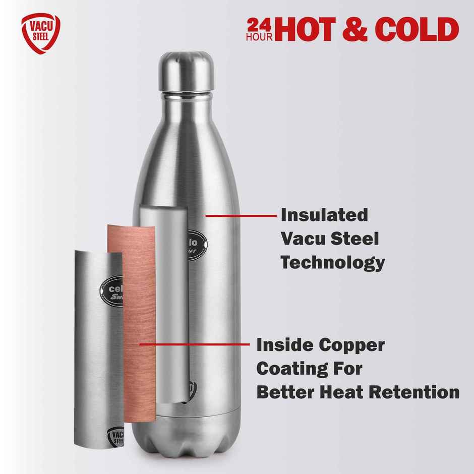 Cello Swift Thermosteel Water Bottle 500ml, Silver