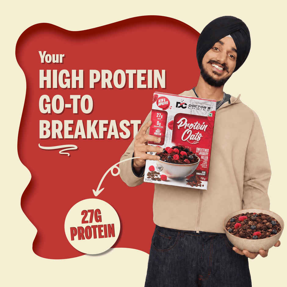 DOCTOR'S Choice Protein Oats, 27g Pure Protein, Jaggery Sweetened, No Additives & Refined Sugar Box