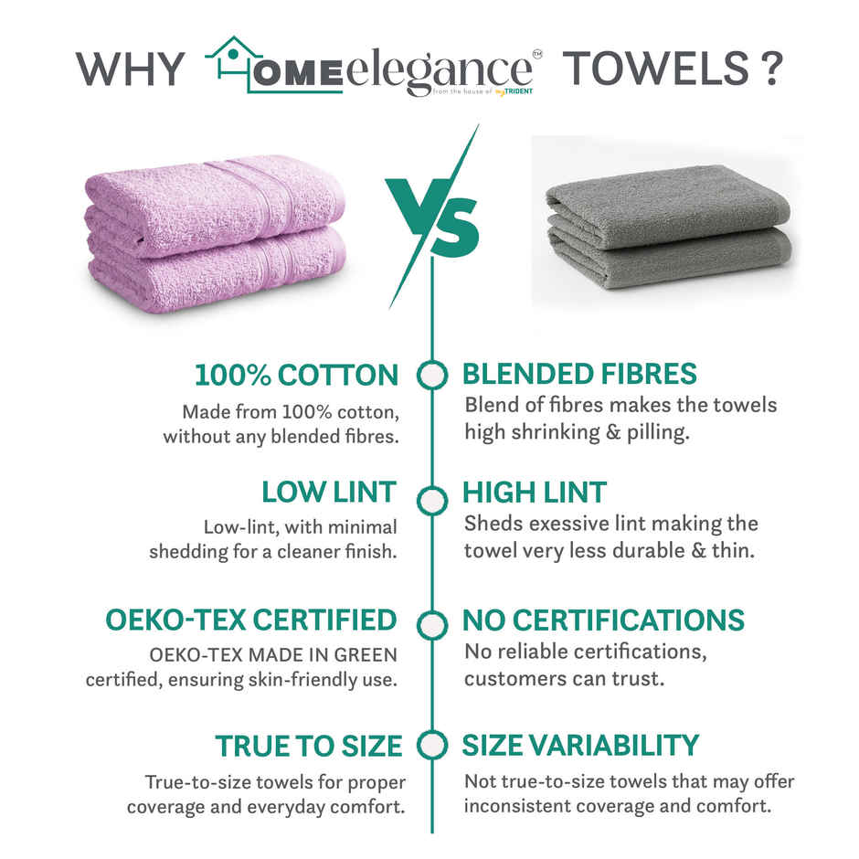 myTrident Comfort Living Cotton Hand Towel Set | Violet Sky