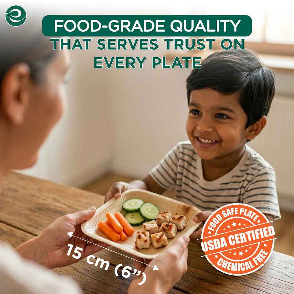 Palm Leaf Plate | Square | 6 inch | 10 Count | Eco Soul