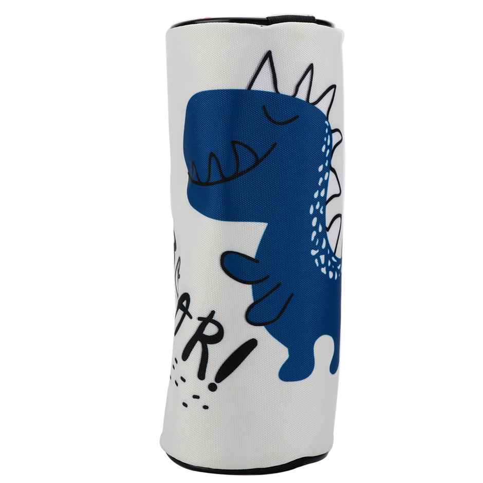 Qips Cylindrical Shaped Zip Closure Printed Pencil Bag | 00046-Qips