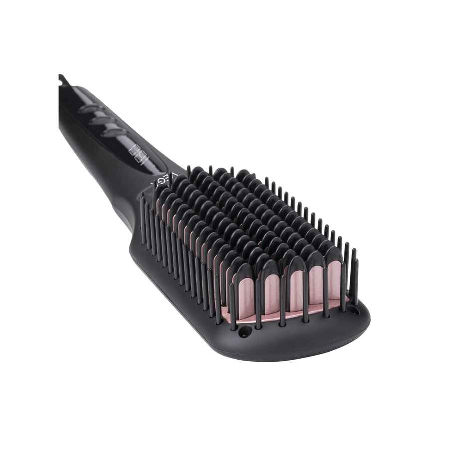 Vega Black Shine Hair Straightener Brush for Women, Straight in Min, (VHSB-04)