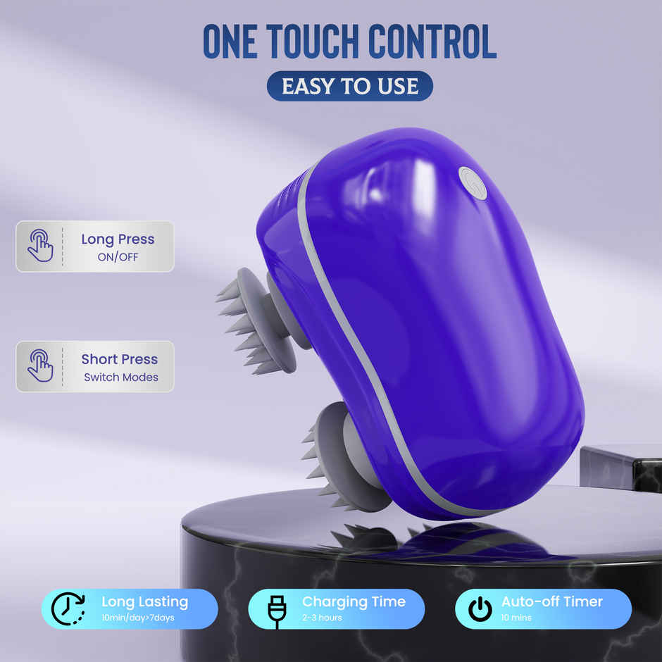 Aroma Head Massager For Scalp I Electric Scalp Massager For Hair Growth I Body Massager | Blue