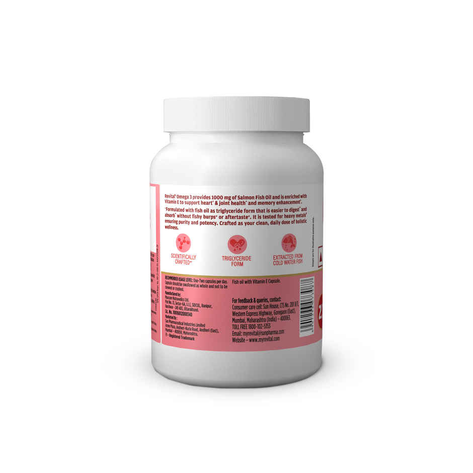 Revital Omega 3 Salmon Fish Oil | 1000mg | Triglyceride Form | Supports Heart & Joint Health