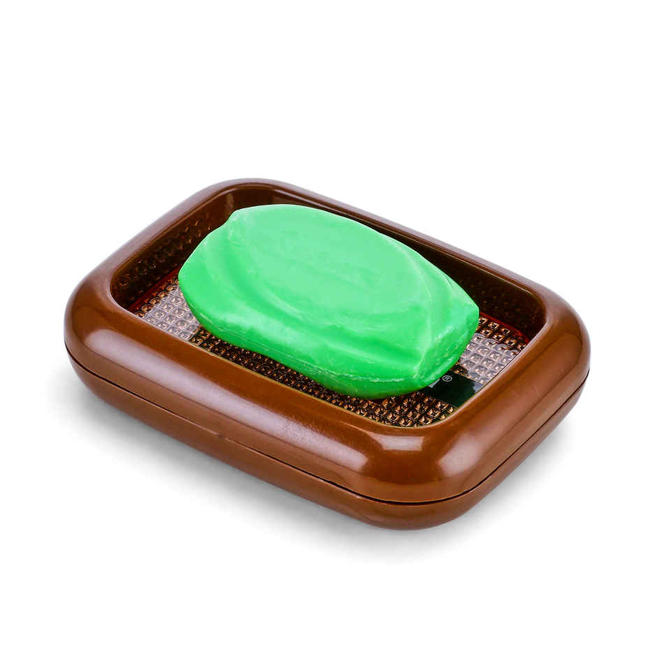 Nayasa Lumina Plastic Soap Case | Holder for Bathroom | Brown