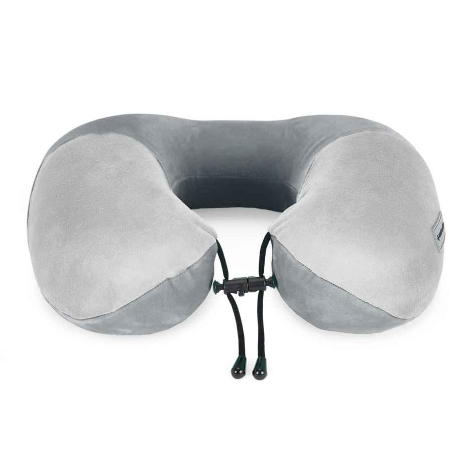 Nasher Miles 100% Pure Memory Foam Travel Neck Pillow- Stable Neck Support- Dark Grey And Grey