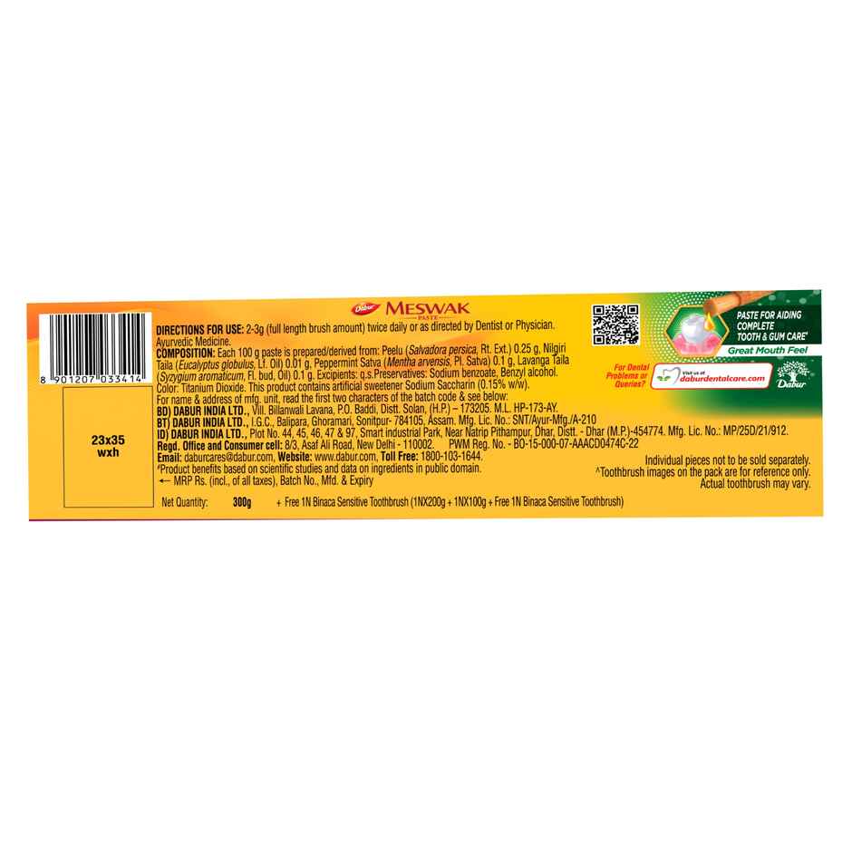 Dabur Meswak Pure Miswak Extract Toothpaste Combo  