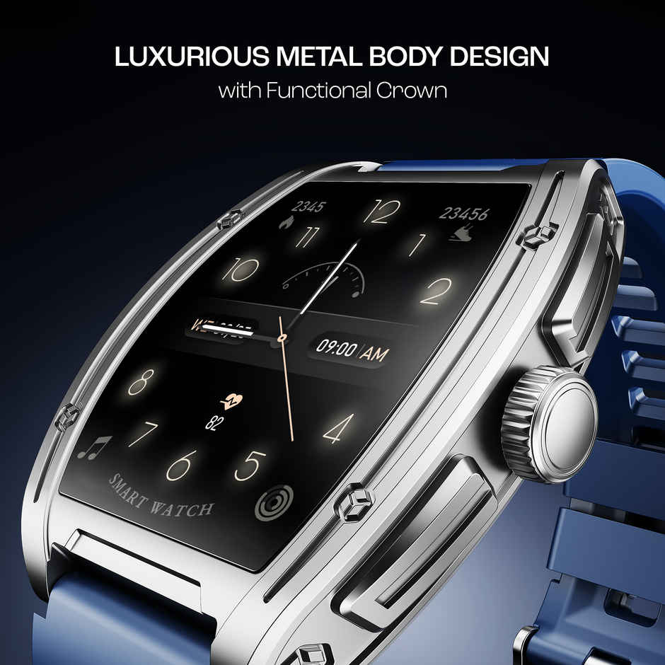 boAt Enigma Ascend Smartwatch | 1.76" Display | Functional Crown - Ocean Blue