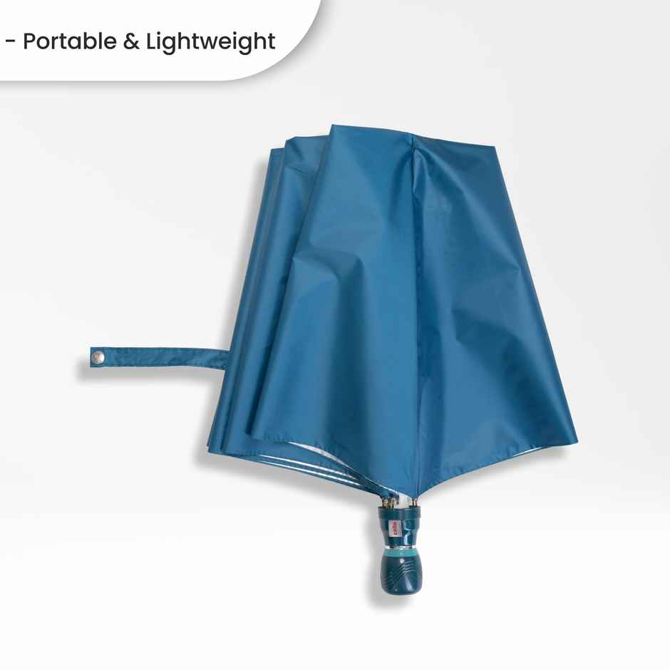 Cello Varsha 21 Inch 2 Fold Mix Mono Silver Umbrella | Teal Green