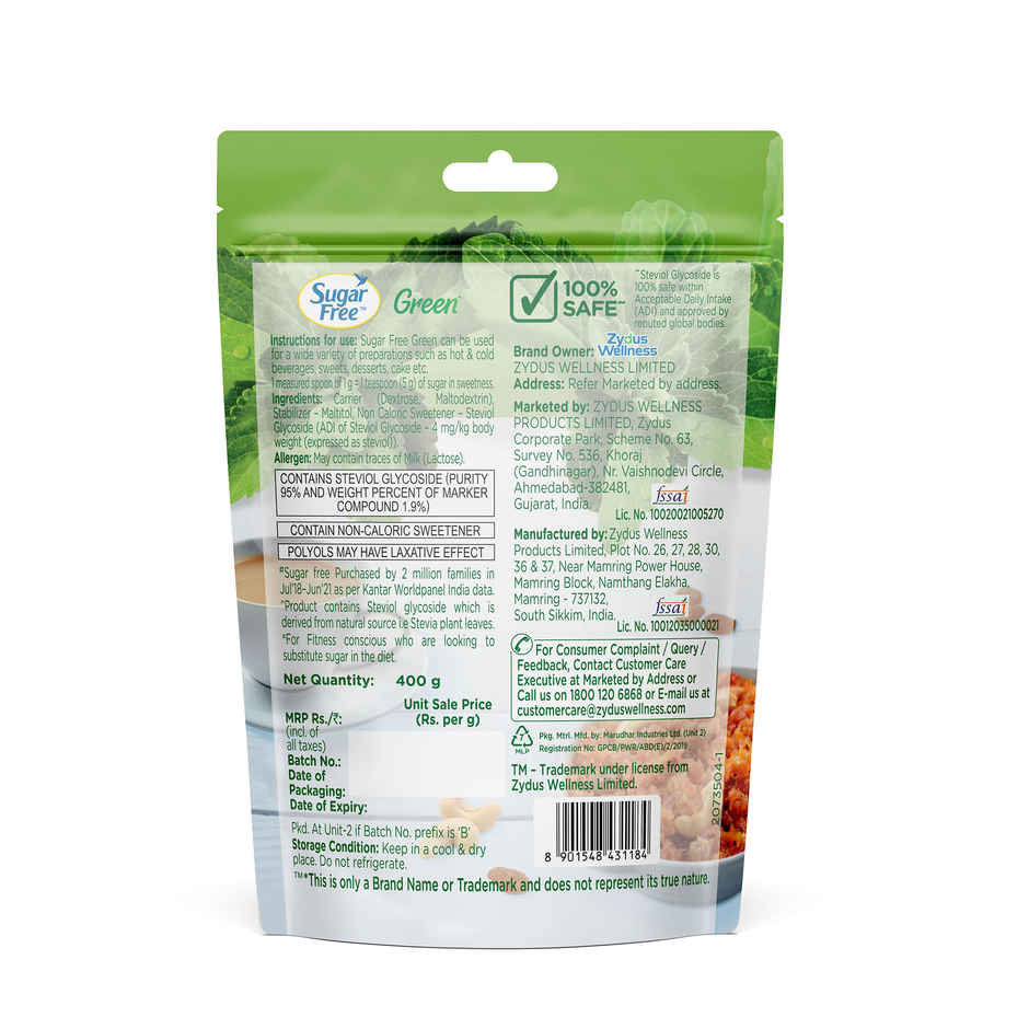 Sugarfree Green 100% Natural Made From Stevia Pouch