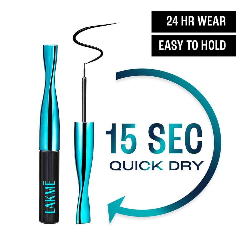 Lakme 9 to 5 Eyeconic Liquid Eyeliner Smudgeproof, Waterproof, lasts upto 24 Hrs, Black