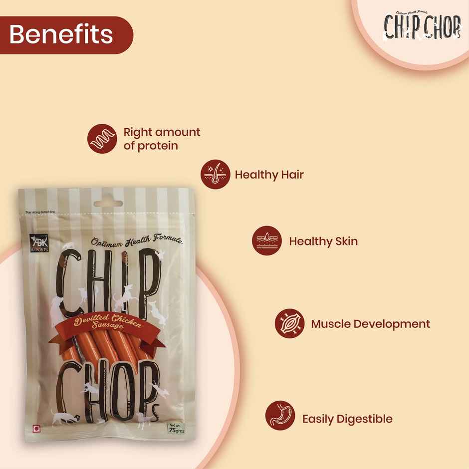 Chip Chops Devilled Chicken Sausage Dog Treat Combo 