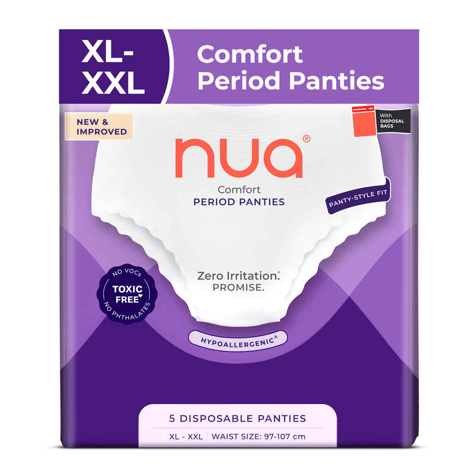 Nua Comfort Disposable Period Panties XL-XXL | Ultra-Absorbent | Pack of 5 Panties