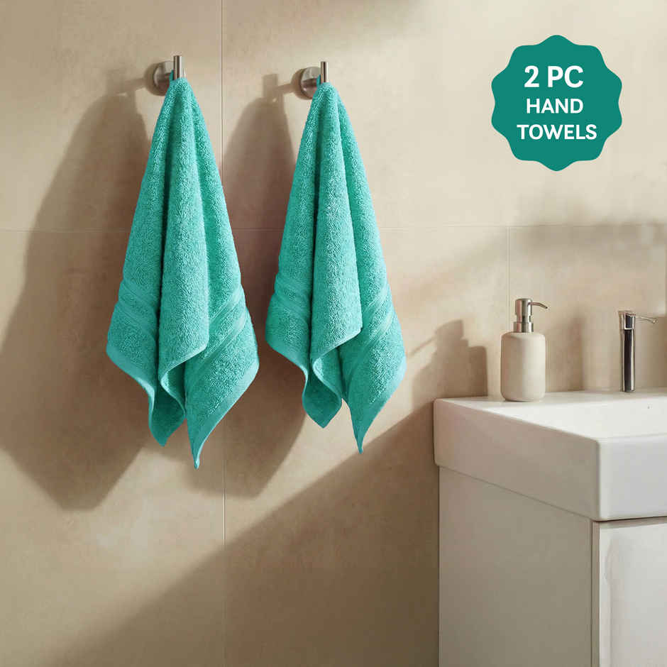 myTrident Comfort Living Cotton Hand Towel Set | Sea Green