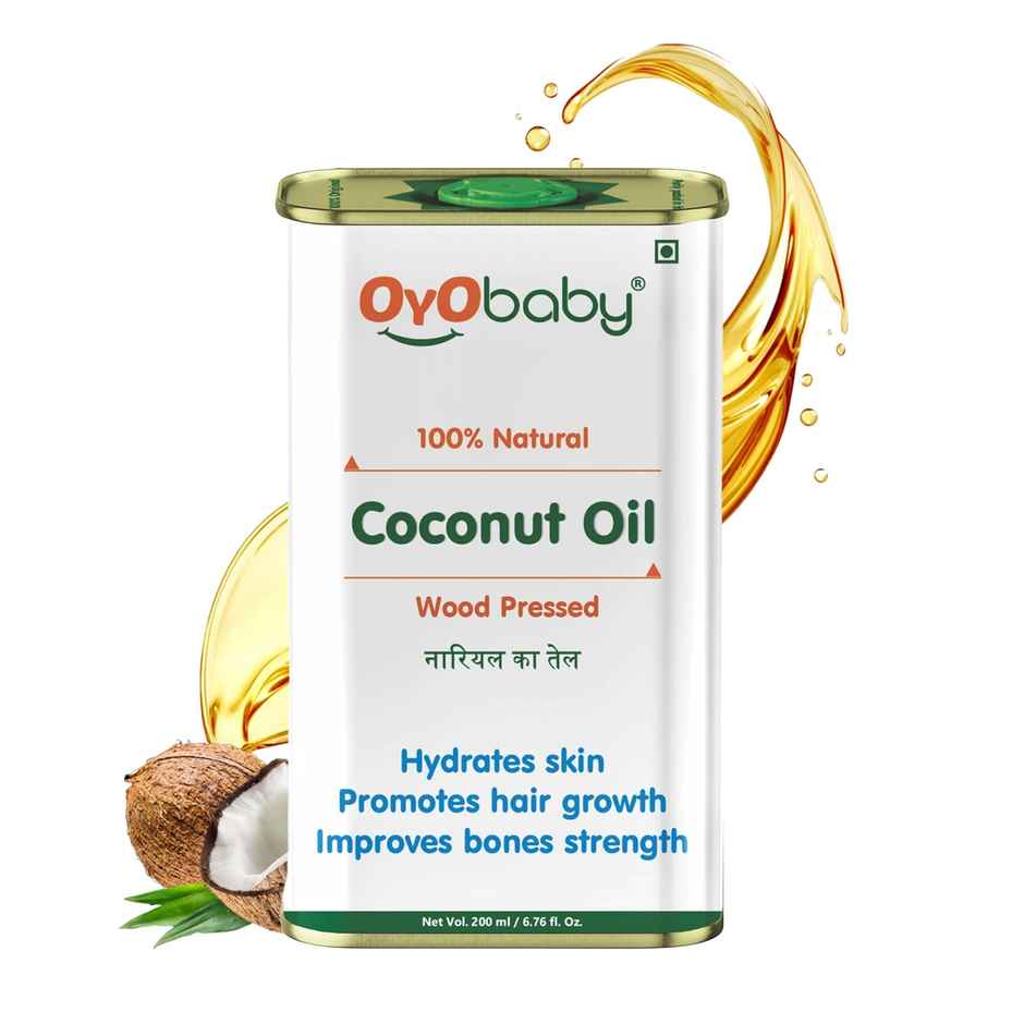 Oyo Baby Oil For New Born Wood Pressed Coconut Baby Hair Oil -Massage, Skin & Hair Care