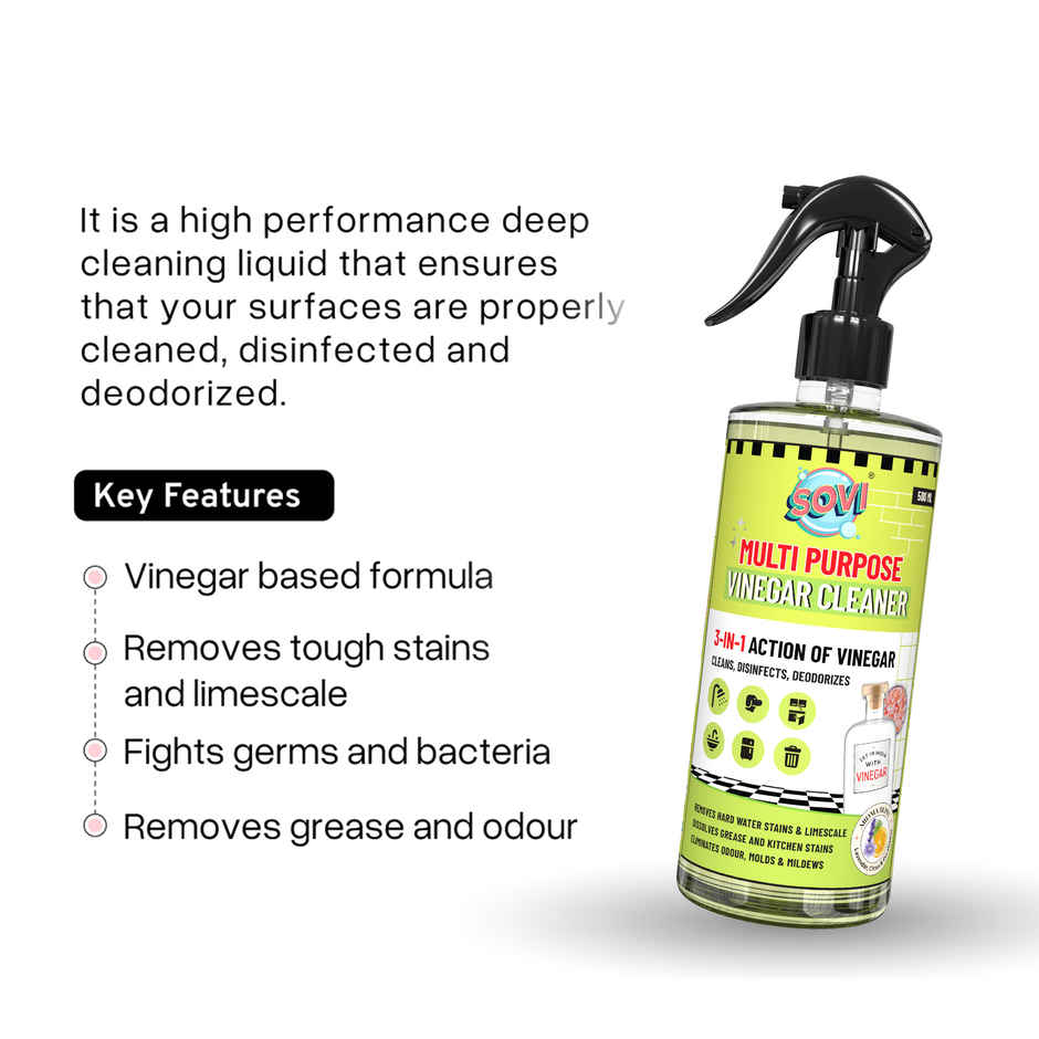 Sovi Multipurpose Vinegar Cleaner | Bathroom - Kitchen Cleaner | Degreaser | Lavender | Pack Of 2