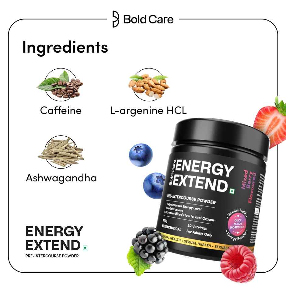 Bold Care Energy Extend Pre - Intercourse Powder Mixed Berry Flavour