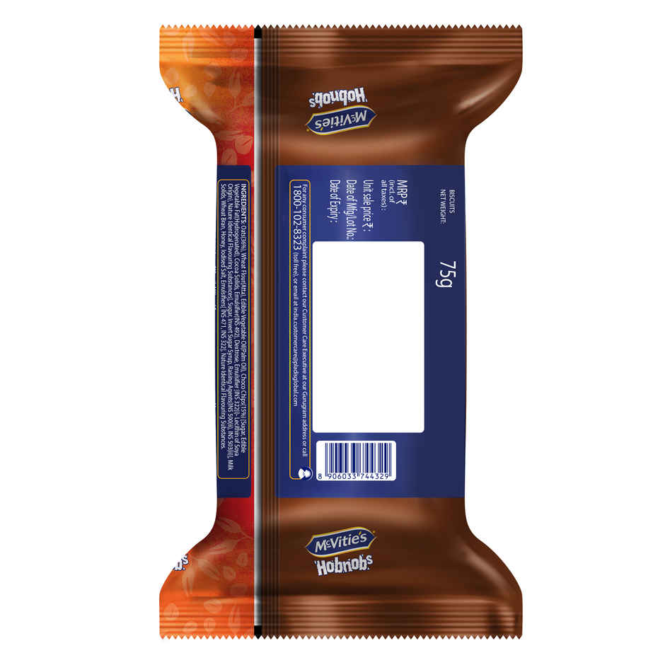McVitie's Hobnobs Oats Chocochip Cookies | 0% maida & 36% Oats