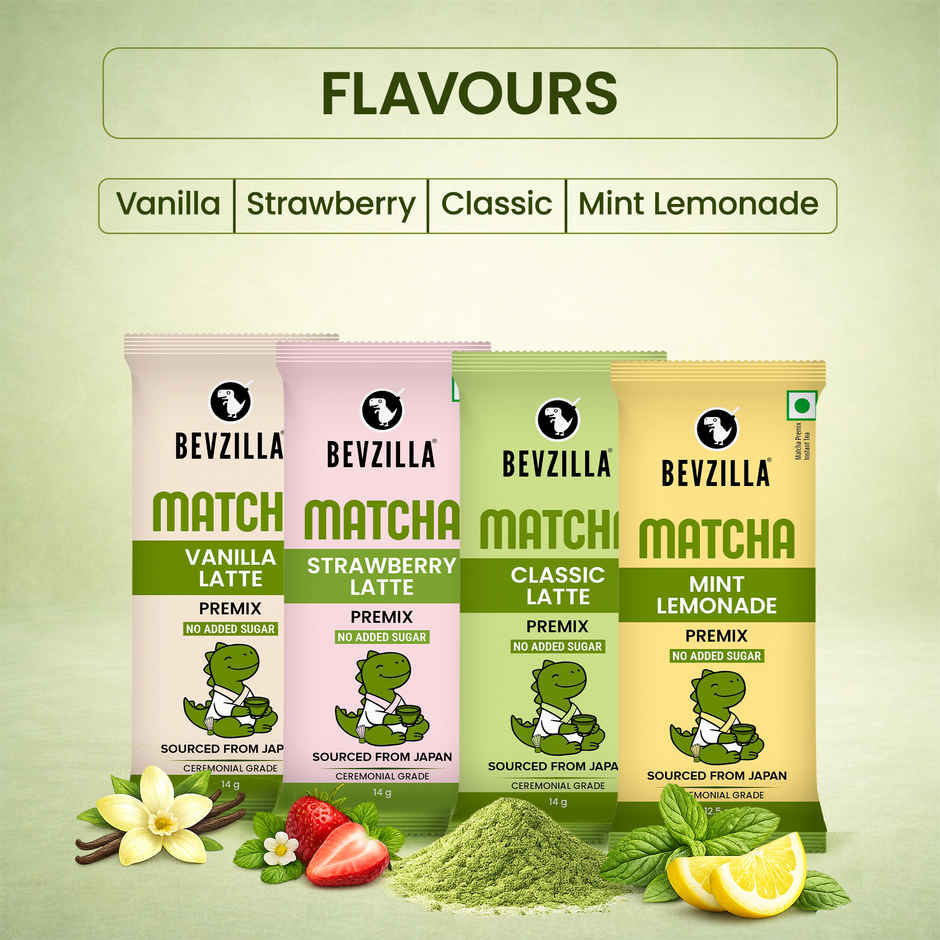 Bevzilla Instant Matcha Premix Sachets | Assorted