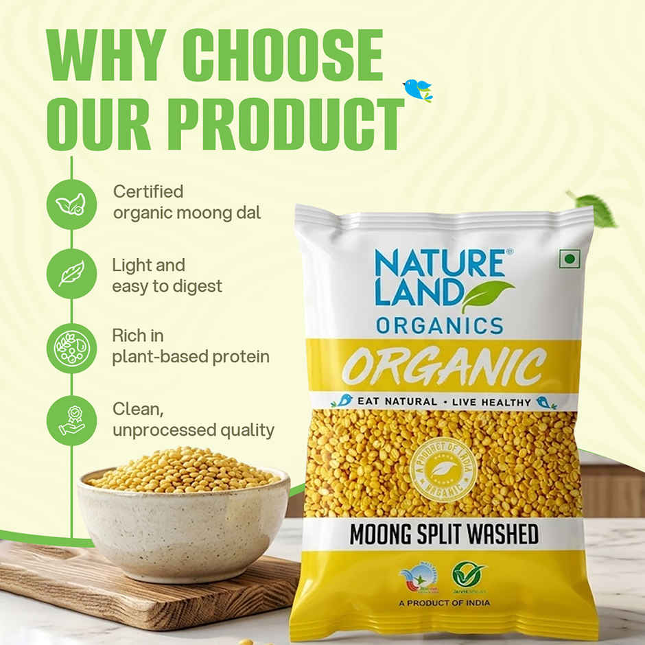 Natureland Organics Moong Split Washed