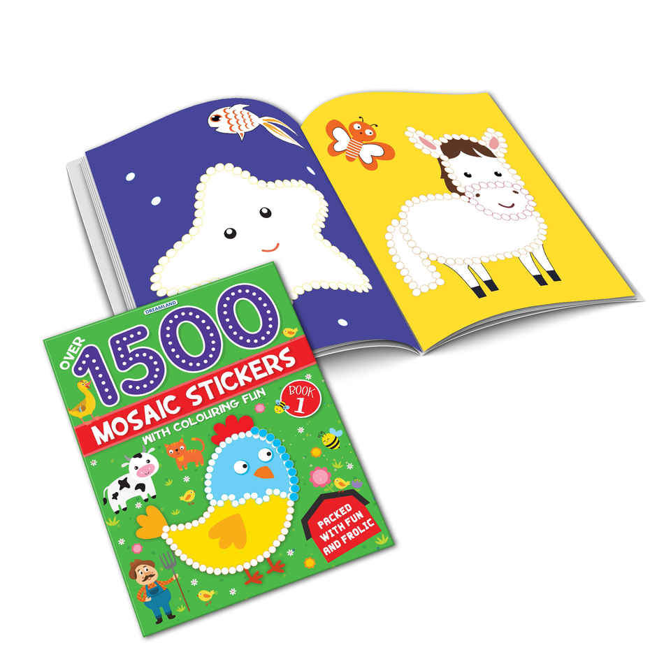 Dreamland 1500 Mosaic Stickers Books Set of 4 |Sticker Book for Kids Age 4-8 Yr.| Gift Pack for kid | Gift Pack | Activity Books for kid, 64 Pages