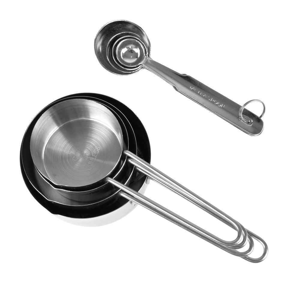 Stainless Steel Stackable Measuring Cups & Spoon Set Combo