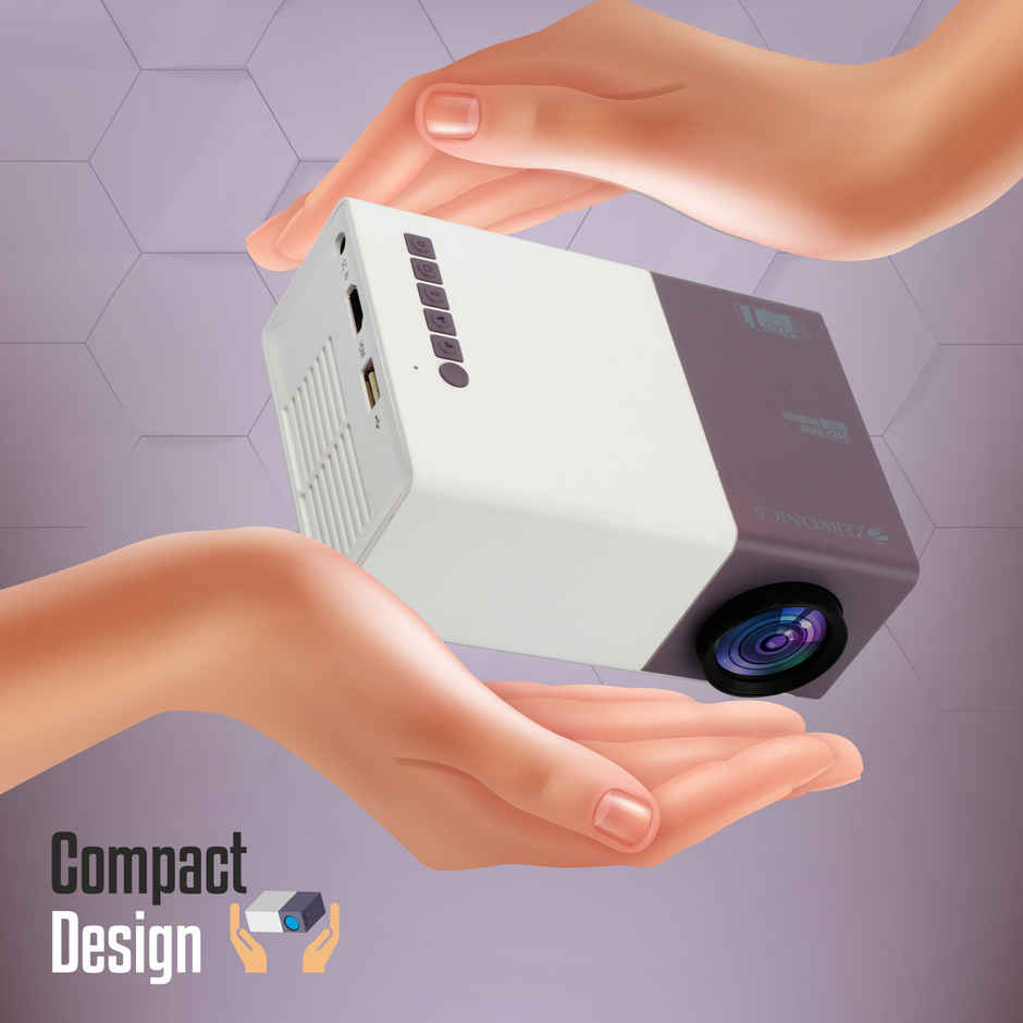 Zebronics Pixaplay 11 Portable LED Projector with FHD 1080p Support | 1500 Lumens | 150'' Large Screen | Dual Power Input,Built-in-Speaker, Remote Control and a Compact Design