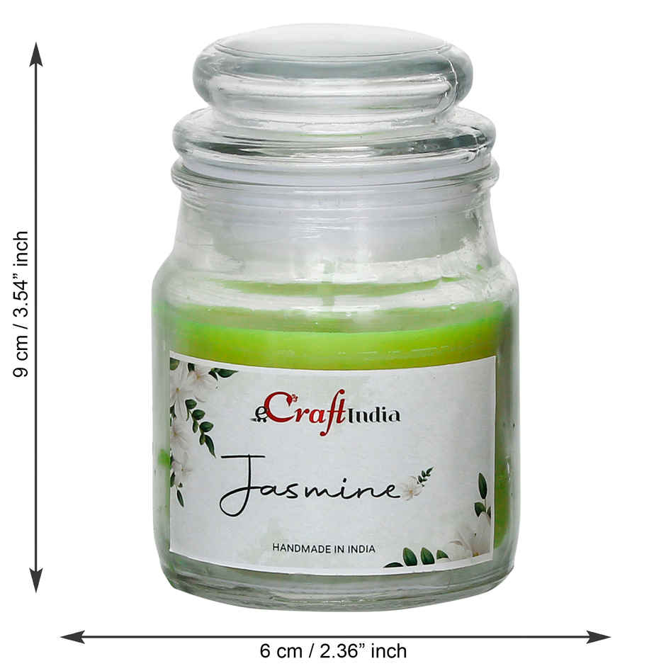 Glass Jar Scented Candles | Jasmine & Lavender | Pack of 2 | eCraftIndia