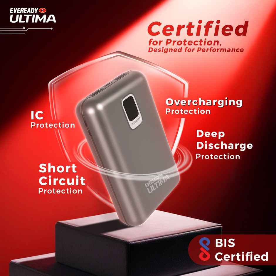 Eveready Ultima 20000 mAh Compact | Power Bank With Cable and Digital Display - PB21