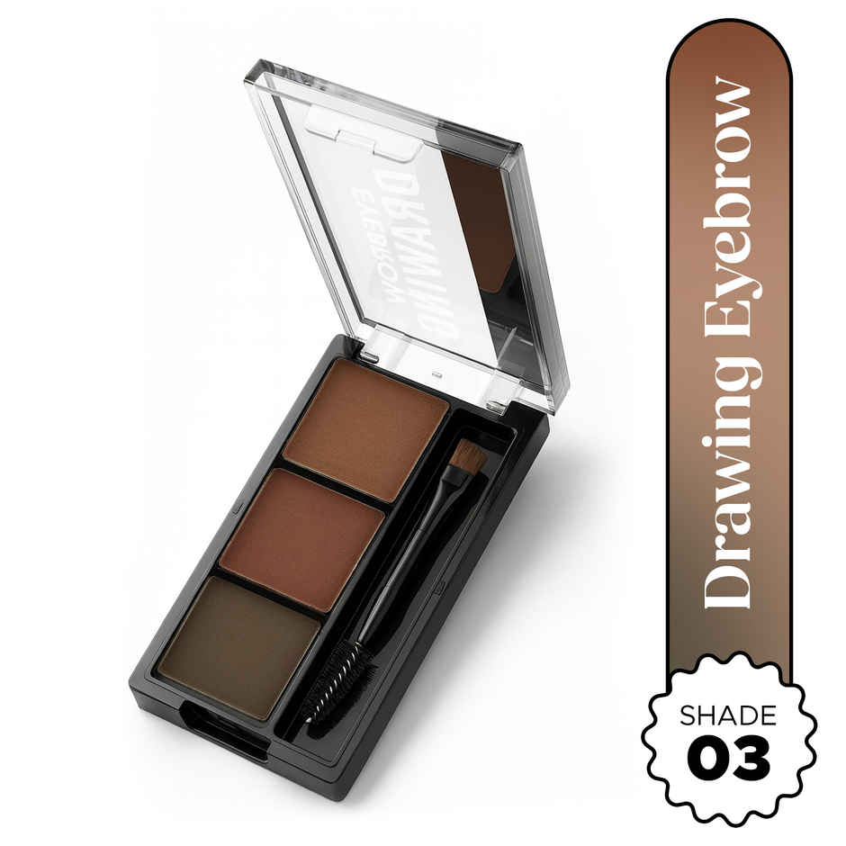 Hilary Rhoda Eyebrow Palette with Spooli | Waterproof Smudge Proof | Shade 03