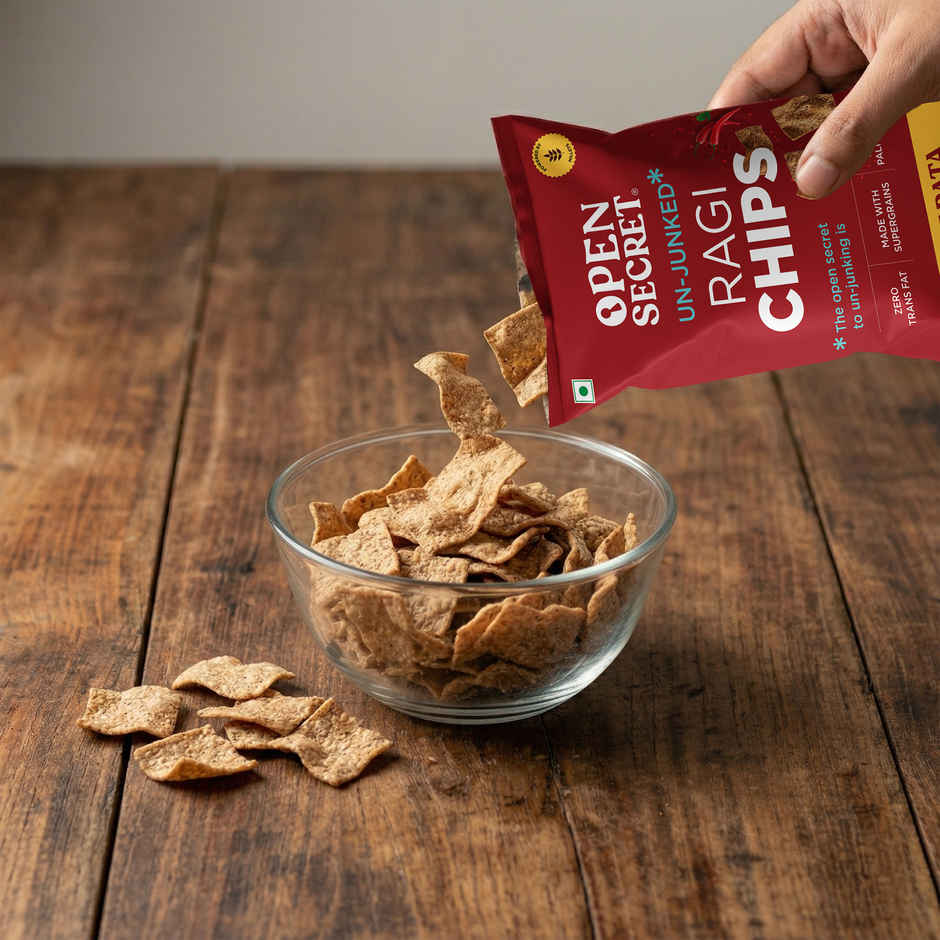 Open Secret Chatpata Healthy Ragi Chips | Zero Palm Oil | Healthy Snacking
