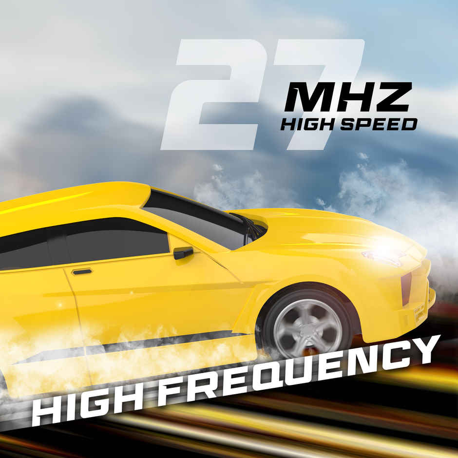 SEEDO Remote Control Car 1:18 , 27 MHz, Type-C Rechargeable, Fast Speed Famous 4W | Yellow