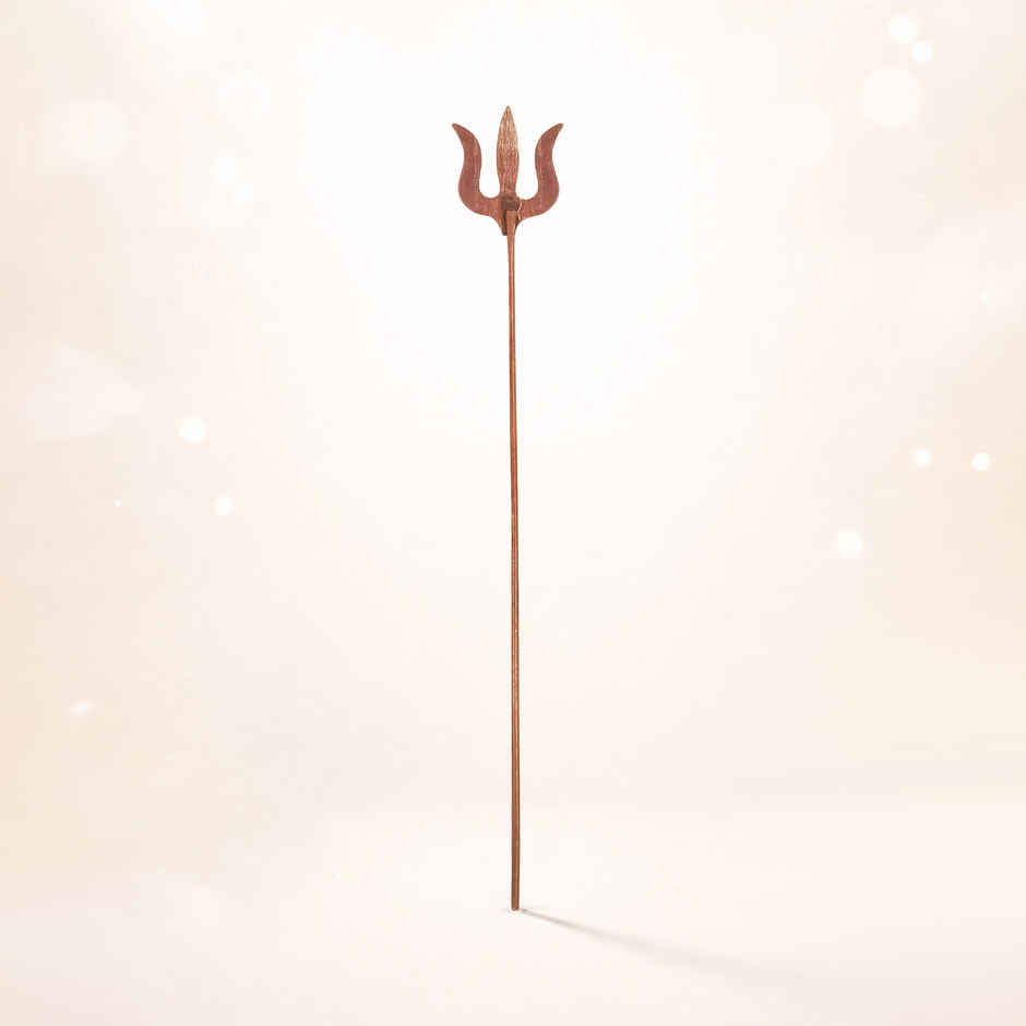 Copper Trishul - 6 inch | Traditional Puja & Home Temple Accessory | Svasti