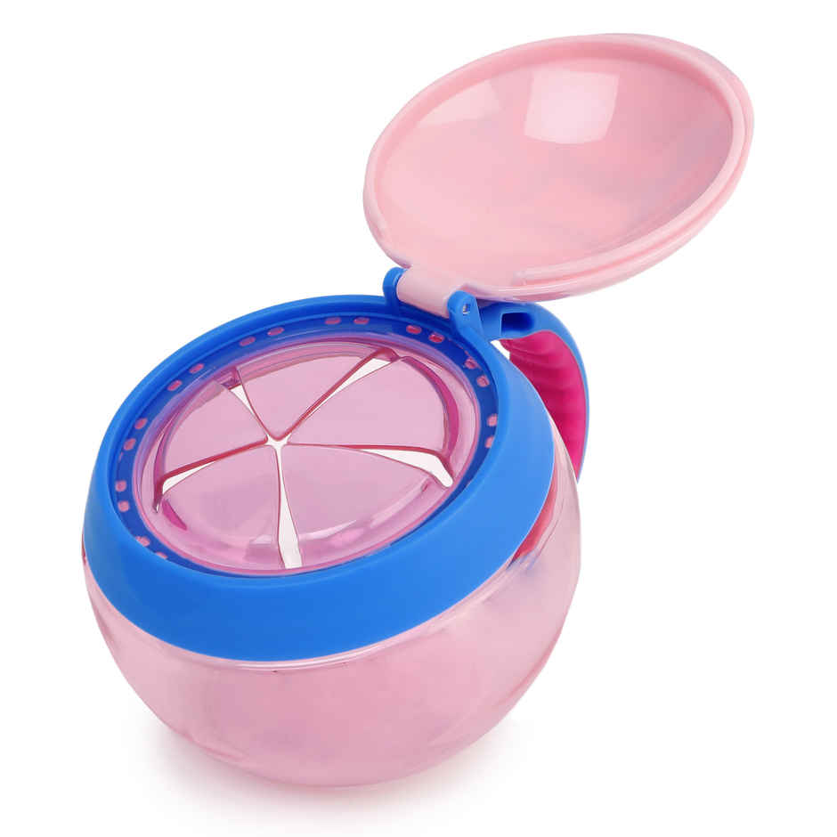 Skip Hop Zoo Snack Cup, Spill-Proof Toddler Snack Container Snap Lid, No-Mess,18- 36 M,Butterfly