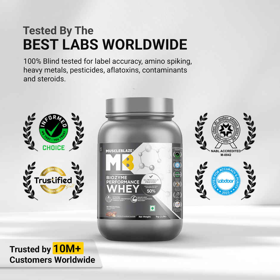MuscleBlaze Biozyme Performance Whey Protein Powder (Chocolate Hazelnut)