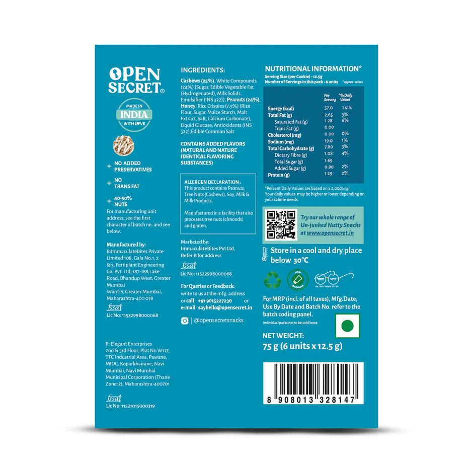 Open Secret Zero Maida White Chocolate Protein Cookies