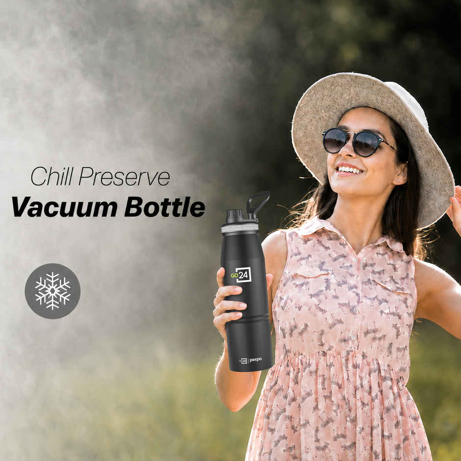 Go24 Altros Stainless Steel Hot & Cold Water Bottle | Leakproof | 3-Layer Insulation