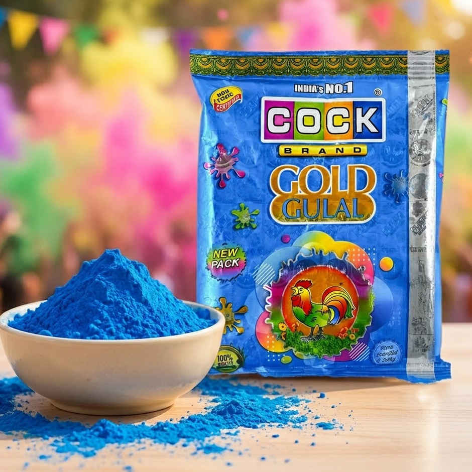 Gold Holi Gulal | Blue | Skin Friendly | Cock