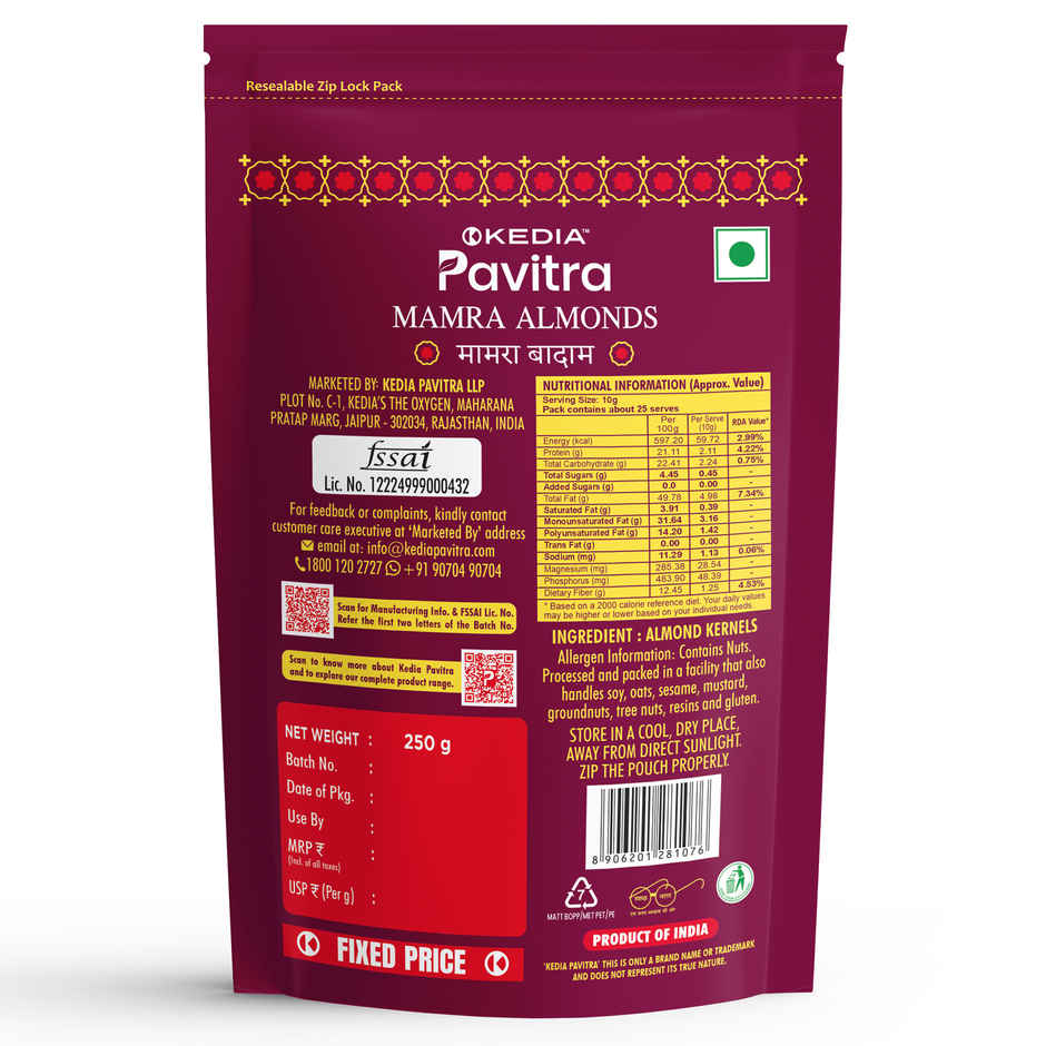 Kedia Pavitra Mamra Almonds | Badam Giri