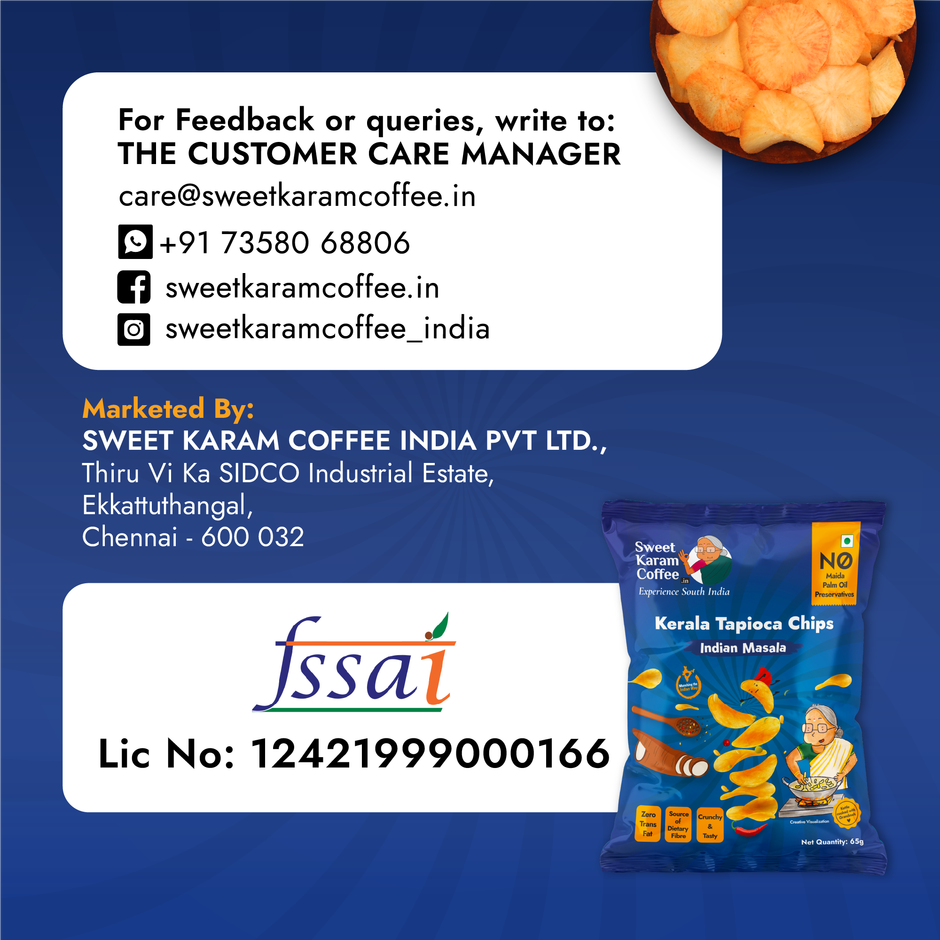 Sweet Karam Coffee Indian Masala Tapioca Chips Combo