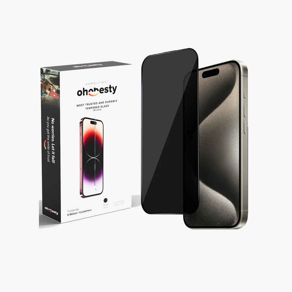 OHONESTY Privacy Tempered Glass for iPhone 16 Pro Max| Anti-Spy Screen Protector| Black